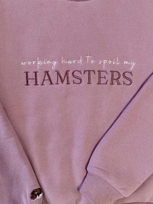 Embroidered Hamster Sweater — Dusty Purple