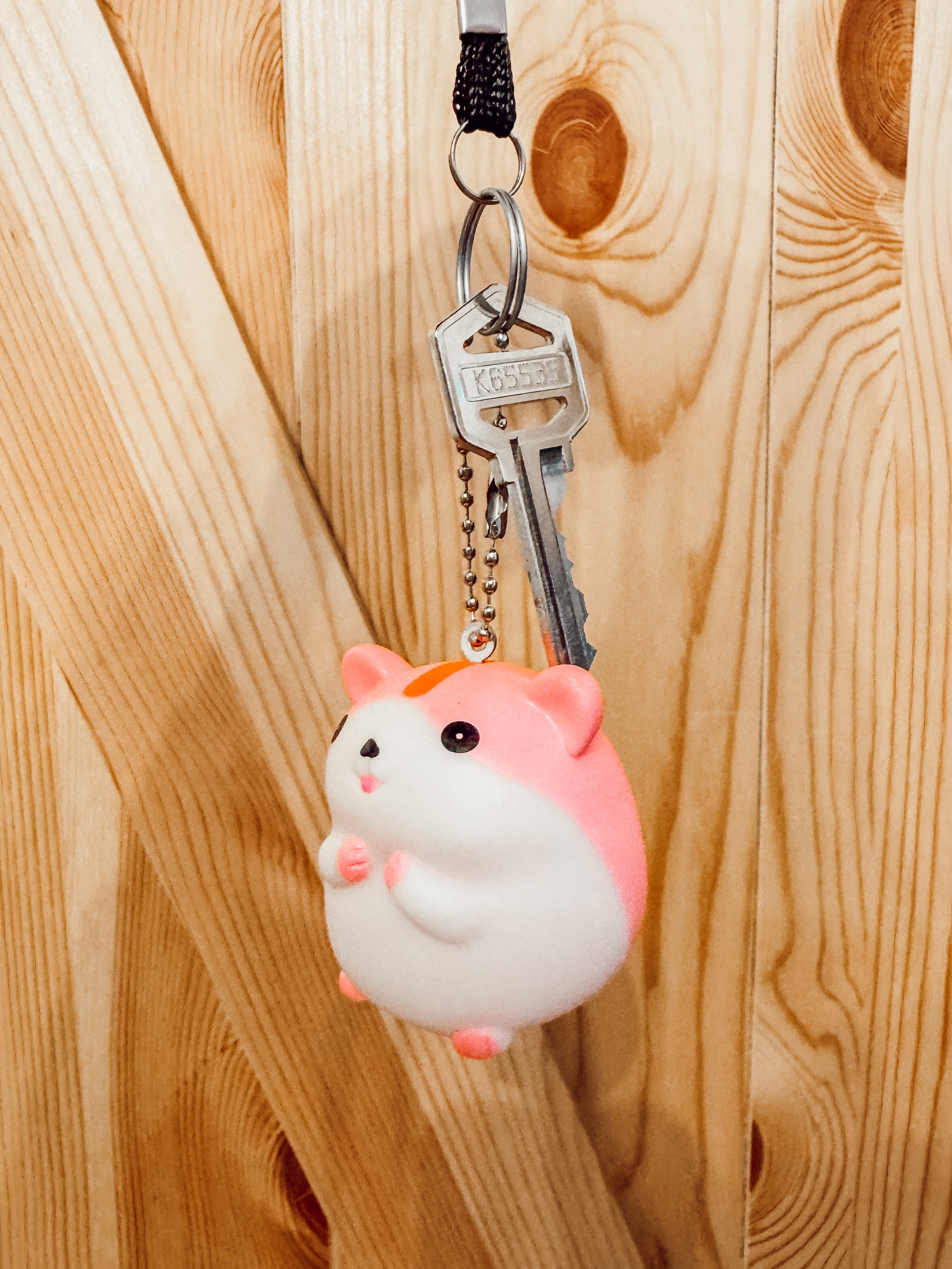 Squeaking Hamster Keychain (3-colors)