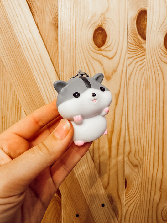 Squeaking Hamster Keychain (3-colors)