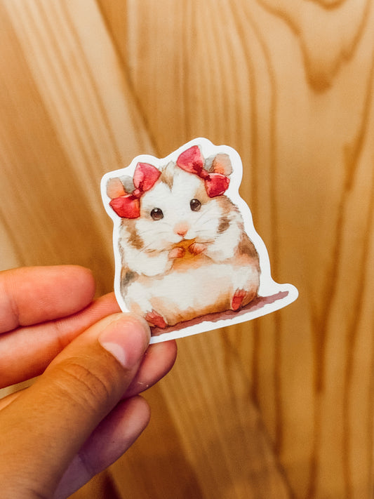 Sticker — Hamster w/ Pink Bows