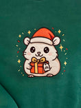Load image into Gallery viewer, Embroidered Hamster Holiday Sweater — Evergreen