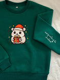 Load image into Gallery viewer, Embroidered Hamster Holiday Sweater — Evergreen