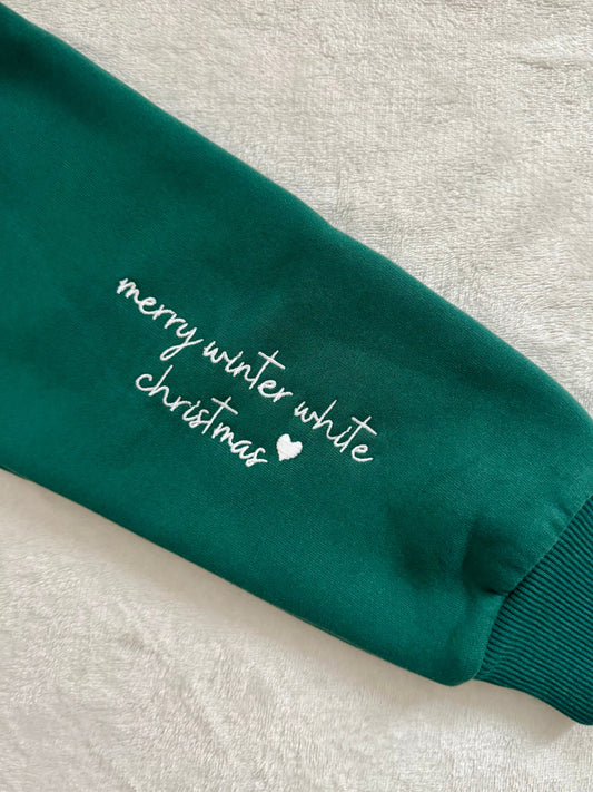 Embroidered Hamster Holiday Sweater — Evergreen