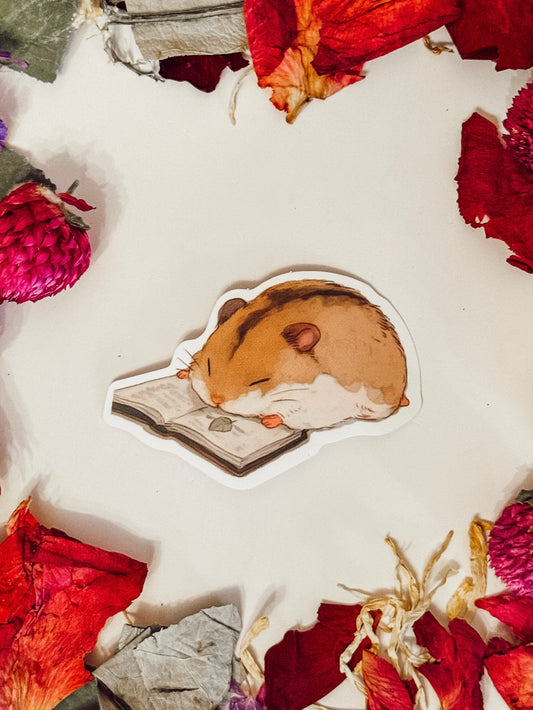 Sticker — Hamster Reading