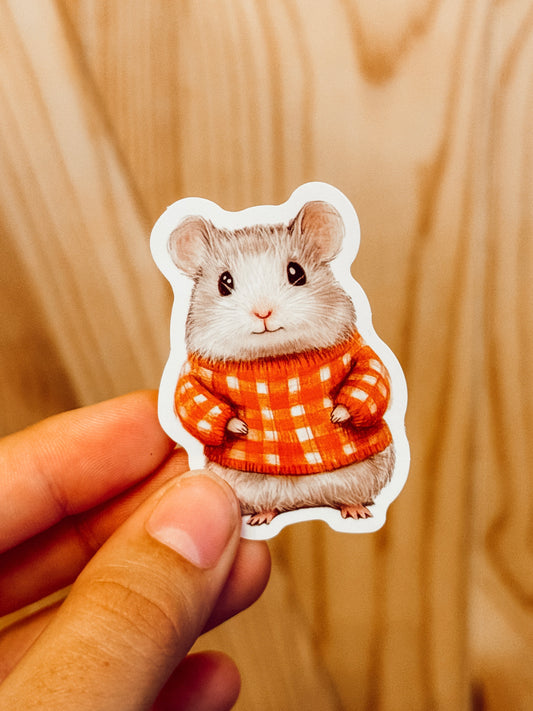 Sticker — Hamster in a Fall Sweater