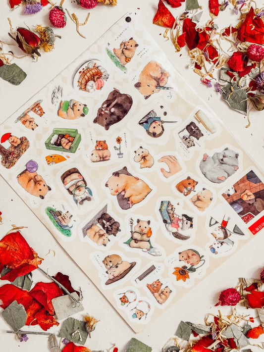 Hamster Sticker Sheet (4-sheets)