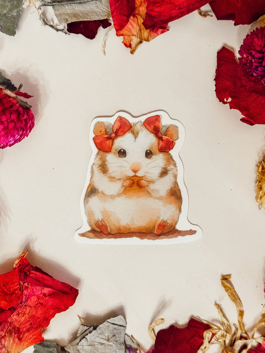 Sticker — Hamster w/ Pink Bows