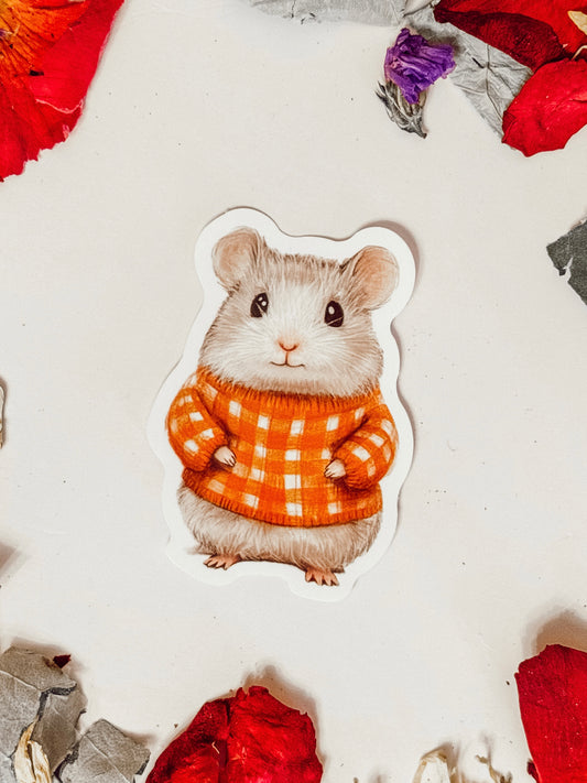 Sticker — Hamster in a Fall Sweater
