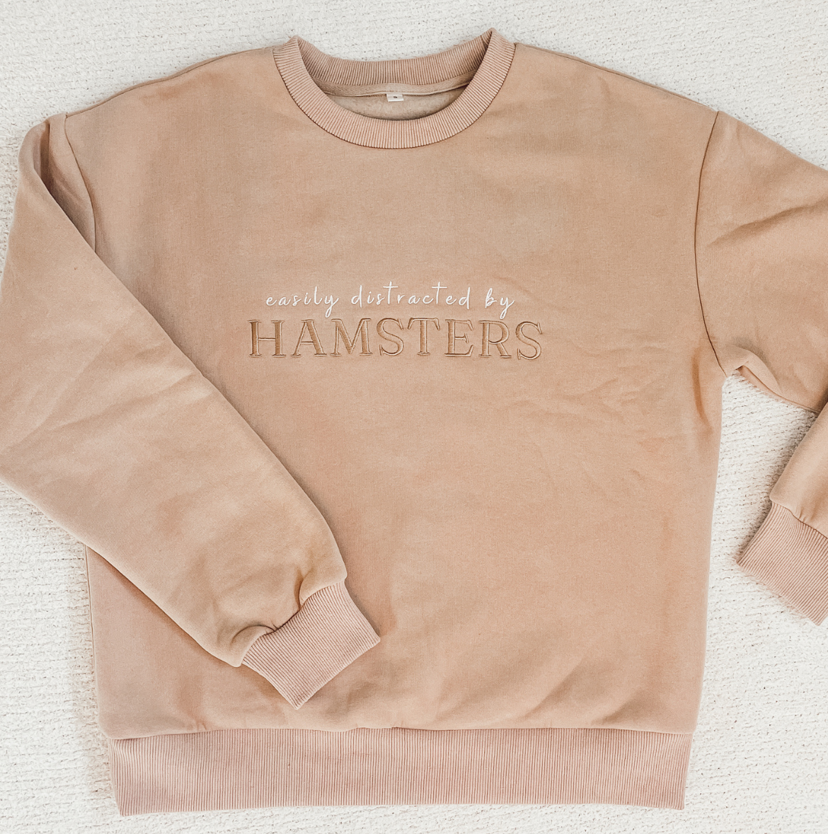 Embroidered Hamster Sweater — OG Beige
