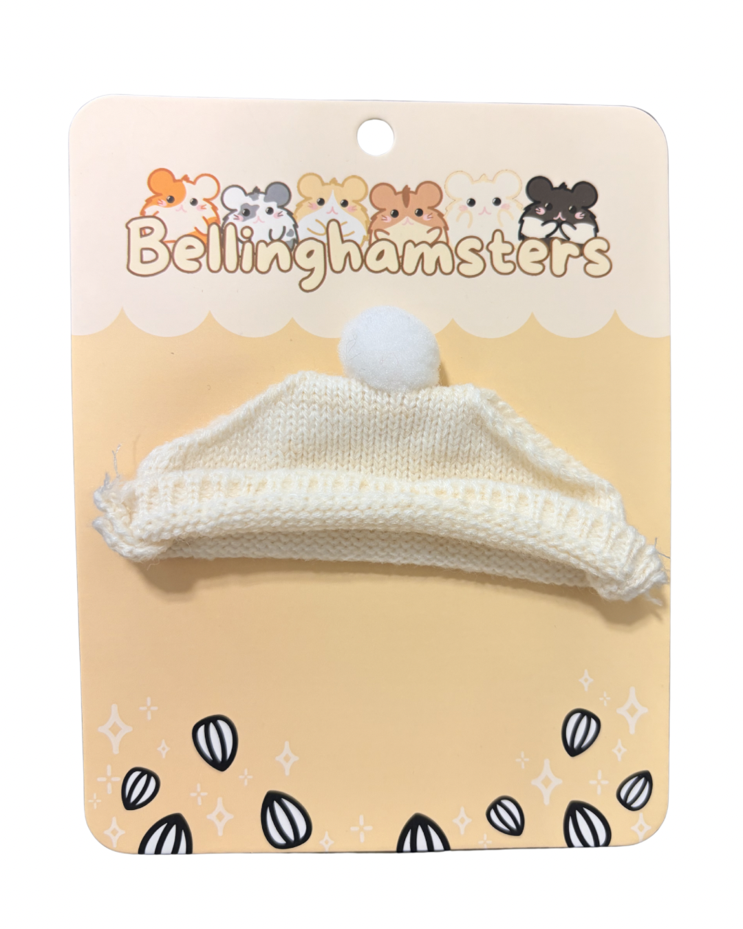 Cream Pompom Beanie (Plushie Accessory)