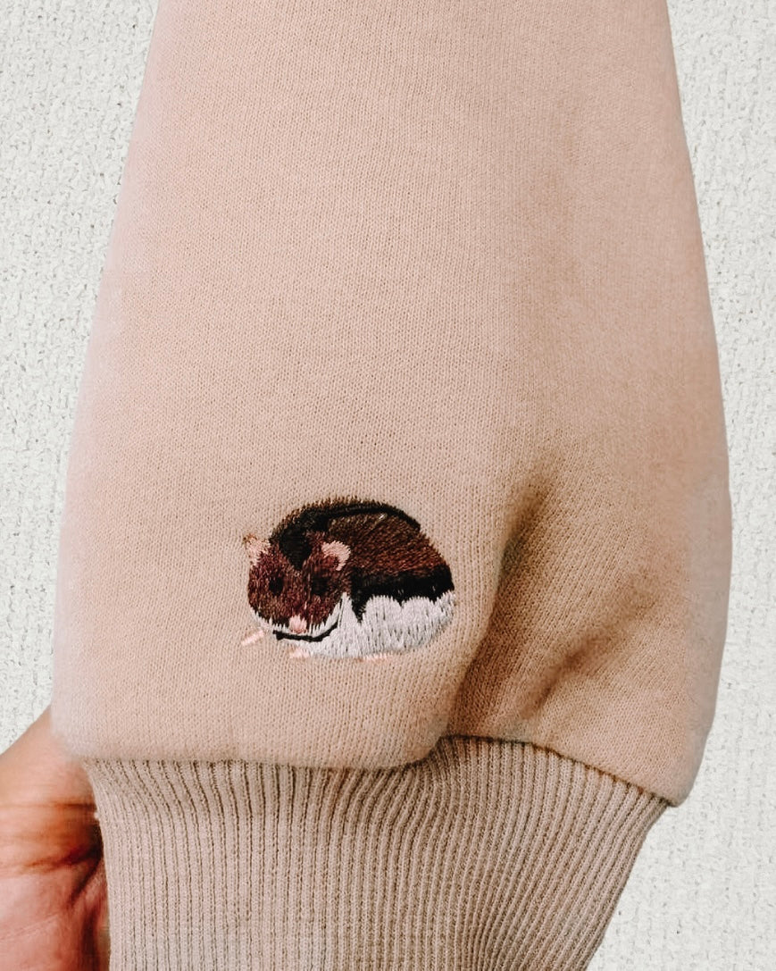 Embroidered Hamster Sweater — OG Beige