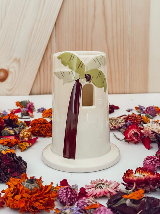 Ceramic Palm Tree Water Bottle Stand