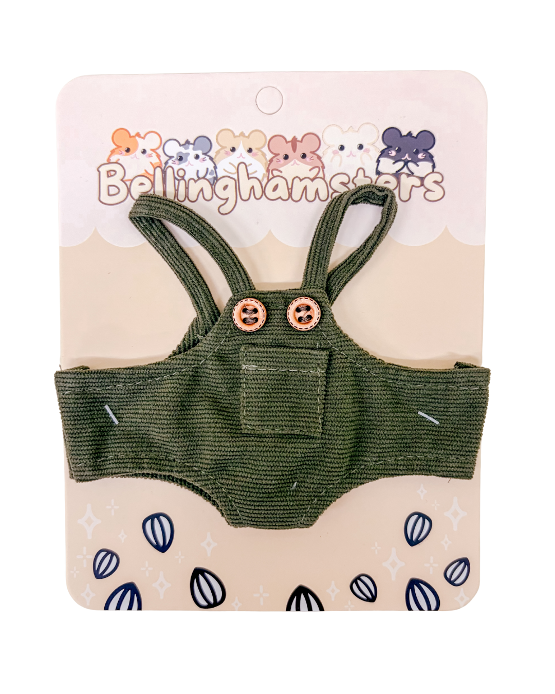 Olive Corduroy Overalls (Plushie Accessory)