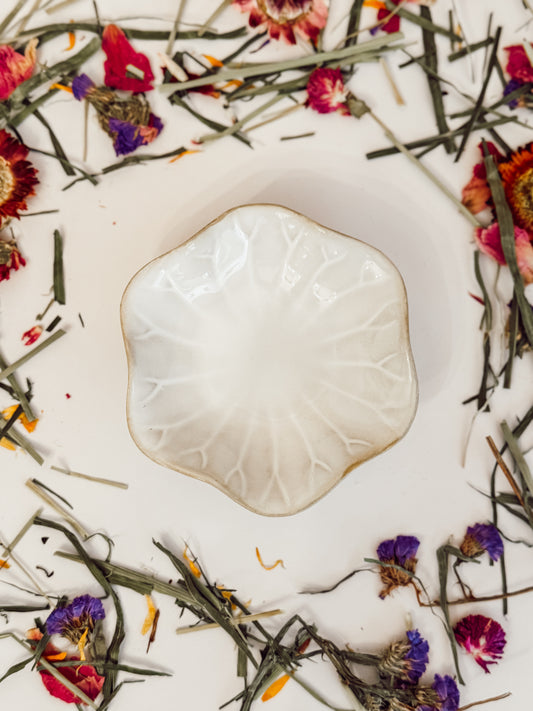 Pearl Lotus Ceramic Dish