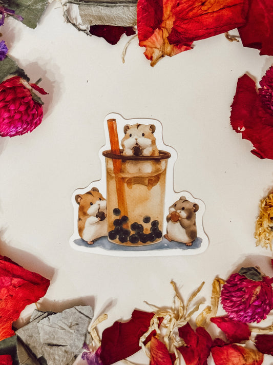 Sticker — Hamsters & Boba