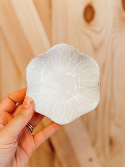 Pearl Lotus Ceramic Dish