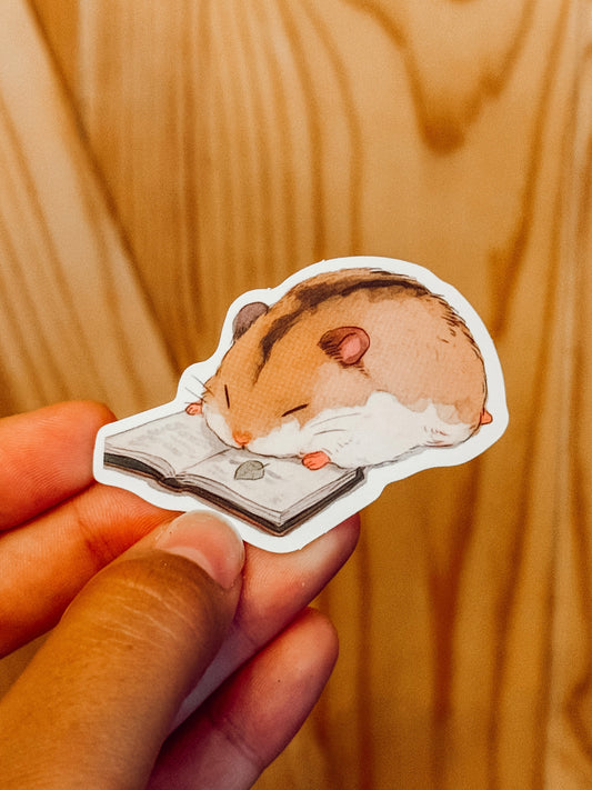 Sticker — Hamster Reading