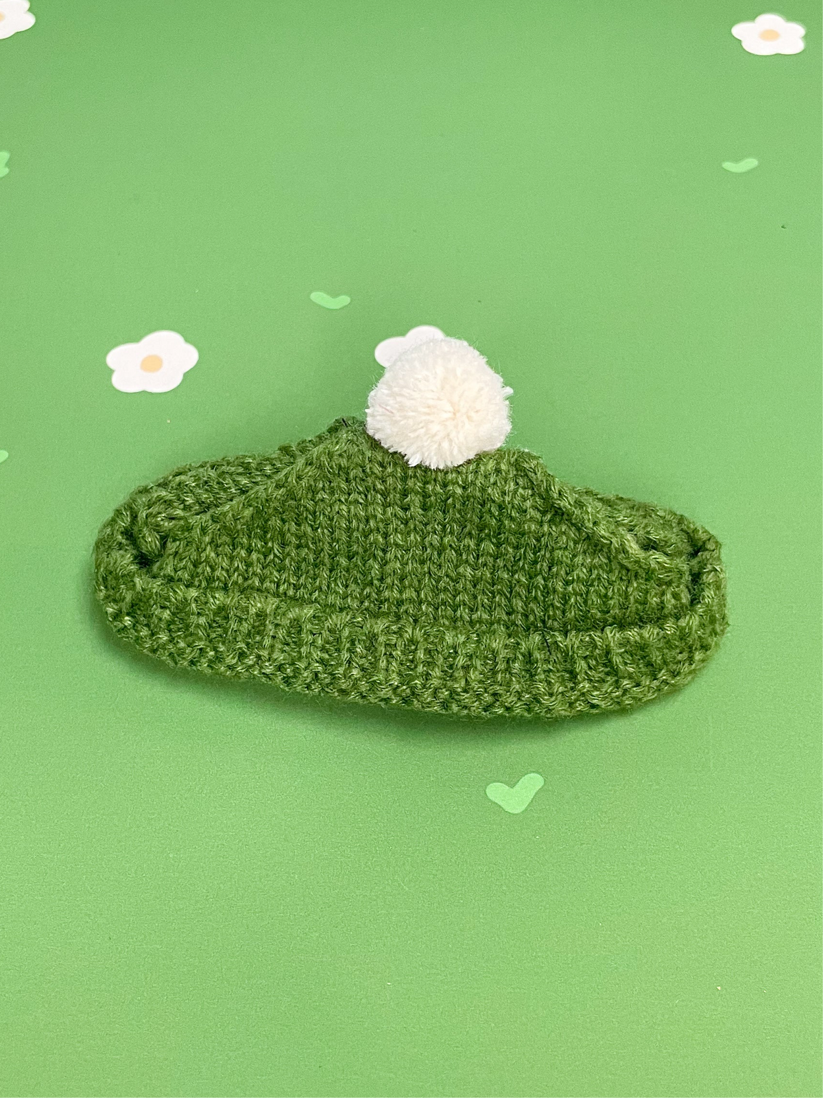 Green Pompom Beanie (Plushie Accessory)